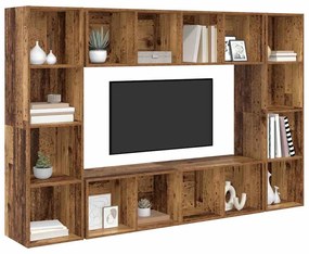 TV szekrény 4 pcs Barna 37 x 37 x 142.5 cm Faanyag