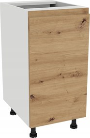 Konyhaszekrény alsó 40 Frezo fehér front fogantyú nélküli tölgy Artisan