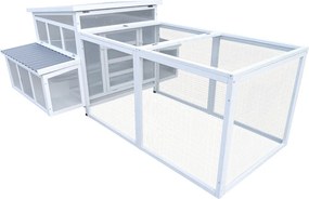 Tyúkól, fehér/szürke, jegenyefenyő, horganyzott acél, ADRIO
