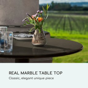 Patras Pearl, bisztró asztal, szecessziós stílus, márvány, Ø 60 cm, 75 cm magas, öntöttvas