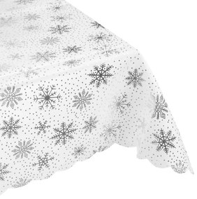 Karácsonyi abrosz SILVER STAR 140x220 cm, fehér