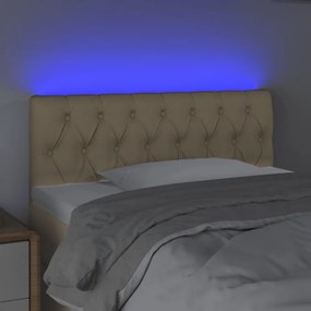 krémszínű szövet LED-es fejtámla 100 x 7 x 78/88 cm