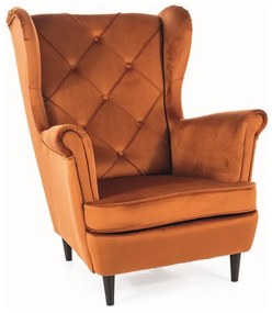 Lady Velvet fotel, narancssárga / fekete