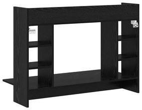 vidaXL falra szerelhető íróasztal fekete tölgy 105x48x75 cm szerelt fa