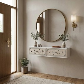 Moka 120 - White, Travertine, Silver