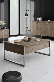 Dohányzóasztal Luxe - Walnut, Silver