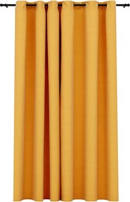 vidaXL sárga vászonhatású sötétítőfüggöny fűzőkarikával 290 x 245 cm