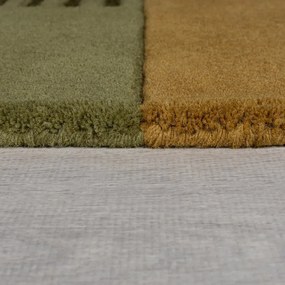 Zöld kézi szövésű gyapjú szőnyeg 120x180 cm Lozenge – Flair Rugs