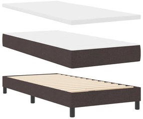 Boxspring Ágy Matrac nélkül Sötétbarna 90x200 cm Szövet