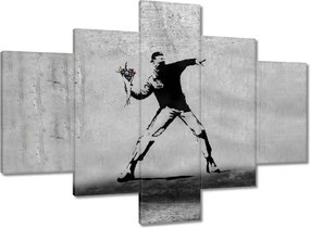 Vászonkép 100x70 Banksy Virágszóró