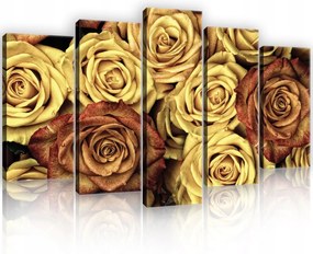 Vászonkép 100x60 Rózsa sárga piros virágok fali dekoráció természet elegancia