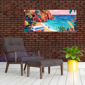 Kép - Lakóautó az óceánnál (120x50 cm)