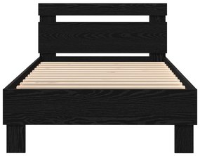 LED világítással ellátott ágykeret Fekete Tölgy 100x200 cm Mérnöki Fa