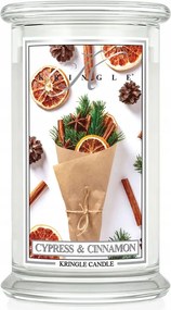 Cypress & Cinnamon Kringle Candle nagy illatgyertya 2 kanĂłc (624g)
