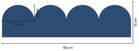 PIPPER. Textil öntapadó tapéta - Mini Ív - Sötétkék színű Szín: Sápadt