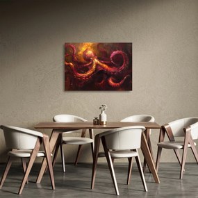 Üveg kép - Polip, olajfestmény (70x50 cm)