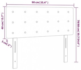 fekete műbőr LED-es fejtámla 90 x 5 x 78/88 cm