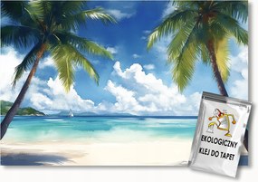 Fotótapéta Flizelina Egzotikus Tengerpart Trópusok Pálmafák Óceán 416x290 ragasztó