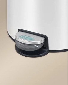 Fém kerek konyhai szemetes, 20 L, pedálos, levehető belső vödörrel, fehér