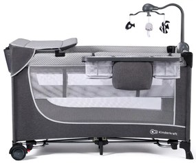 KINDERKRAFT - Utazó kiságy LEODY ezüst