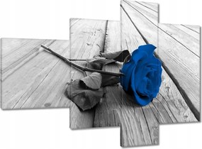 Vászonkép 100x70 Kék rózsa a deszkákon