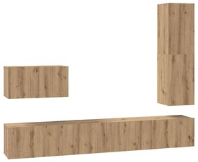 TV szekrény garnitúra 4 pcs kézműves tölgy 30.5 x 30 x 110 cm