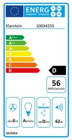 Klarstein Simplica, páraelszívó, beépített, 52 cm, 400 m³/ó, LED, nemesacél