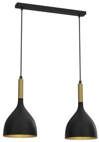 Csillár zsinóron NOAK 2xE27/15W/230V fekete/arany