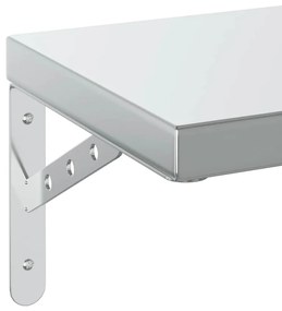 2 db ezüstszínű rozsdamentes acél fali polc 50 x 23,5 cm