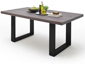 CASTELLO Antikolt Tömör Tölgyfa Étkezőasztal antracit lábbal 200x100cm