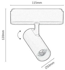 Rabalux 70125 - LED Dimmelhető spotlámpa 1 fázisú sínrendszerhez LiTrack LED/5W/24V