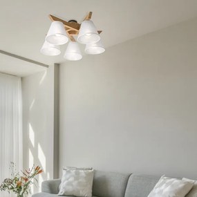 Brilagi - LED  Felületre szerelhető csillár  ANTHONY 5xE14/40W/230V tölgy/fehér