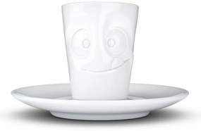 Fehér 'huncut' porcelán csésze és alátét, 80 ml - 58products