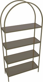 Linda fém könyvespolc, antik-bronz, 80 cm