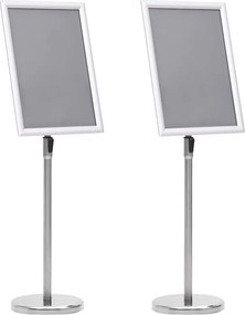 vidaXL Poszter Állványok 2 pcs Ezüst 32,7 x 24 x 108 cm Alumínium