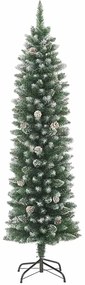 Mű Karcsú Karácsonyi Fa LED -es lámpákkal Zöld 240 cm PVC