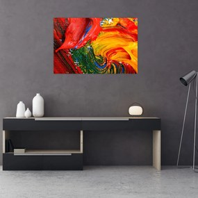 Kép - Kékítő absztrakció ecsettel (90x60 cm)