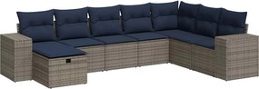 vidaXL 8 részes szürke polyrattan kerti ülőgarnitúra párnákkal