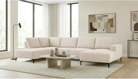 Bézs zsenília sarokkanapé (bal oldali-U alakú) Fabian – Scandic