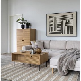 Natúr színű dohányzóasztal tölgyfa dekoros asztallappal 50x100 cm Kyoto – House Nordic