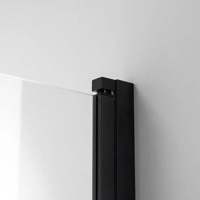 Stuxi Ravenna Black 75x140 kihajtható 1 szárnyú kádparaván 6 mm vastag vízlepergető biztonsági üveggel, fekete elemekkel