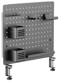 Perforált tábla, pegboard, rendszerező íróasztalhoz, fekete 57,5x52cm LVN System LV0155