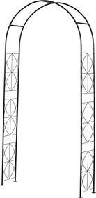 Outsunny Fém Rózsa Ív Vállfa Mászó Növényekhez Fekete 114 x 30 x 230 cm | Aosom