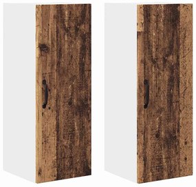 Fali konyhaszekrény 2 pcs Öreg fa 30 x 31 x 80 cm Faanyag