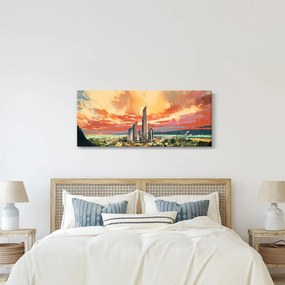 Kép - Festett város (120x50 cm)