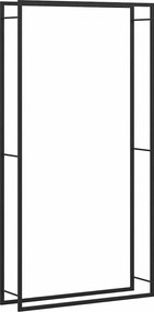 vidaXL fekete acél tűzifatároló állvány 110x28x214 cm