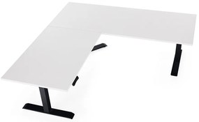 OfficeTech Angle állítható magasságú asztal, 180 + 120 cm, fekete alap, fehér