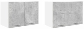 Függő szekrény Riga 2 pcs Beton szürke és fehér 60 x 31 x 40 cm