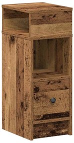 2 db antik fa színű éjjeliszekrény fiókkal 25x31x66 cm