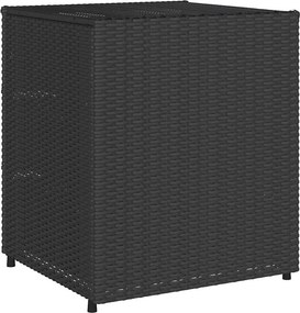 vidaXL fekete polyrattan kerti tárolószekrény 55 x 59 x 69 cm